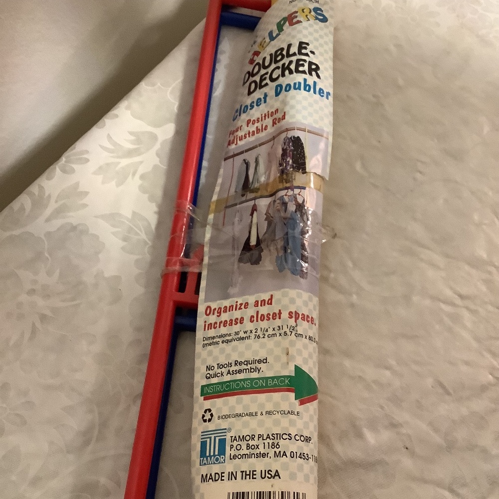 Space-saver Closet Doubler Organize+Store Clothes, Bags, Accessories No Tools